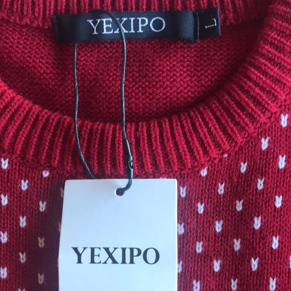 Women’s Red & White Christmas Sweater - Picture 3 of 5